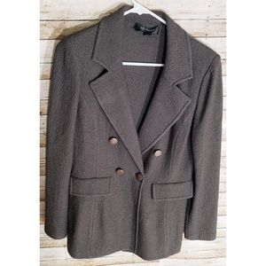 ST JOHN jacket blazer brown button collar 6